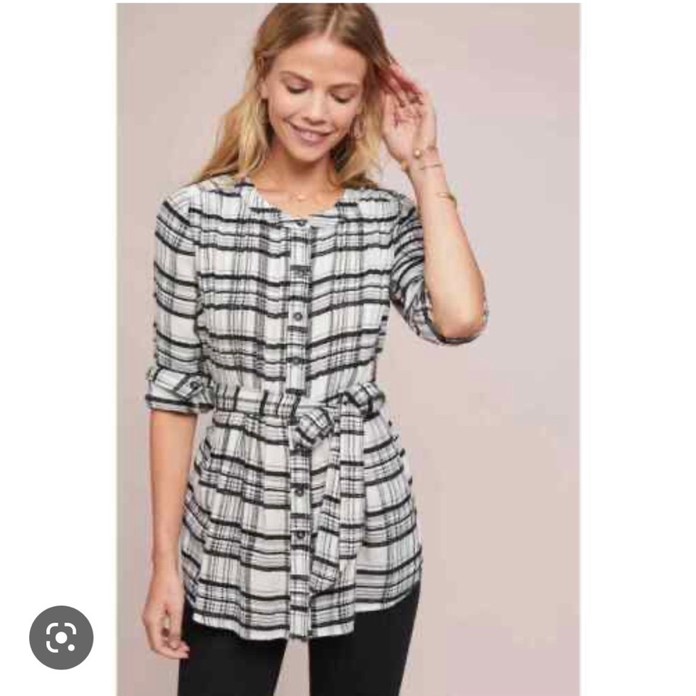 B&W Plaid Anthro Tunic